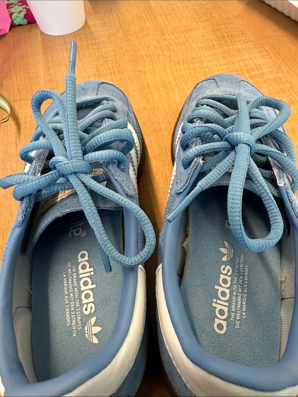 Adidas Spezial Suede Sneakers in Light Blue with White Stripes- Size 4.5 US NWOT - Picture 10 of 10